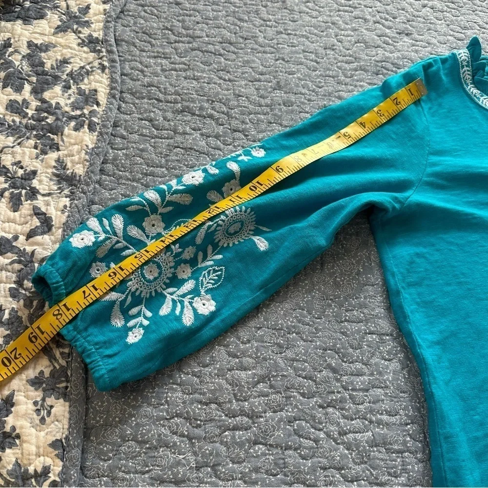 Talbots Teal Peasant Top LP